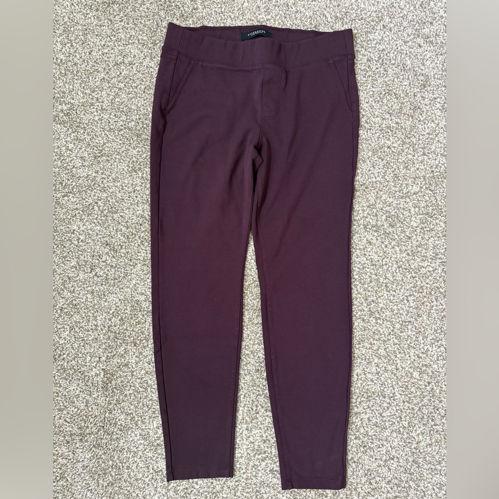 Liverpool LA Reese Seamed‎ Ponte Knit Pull On Legging Pants Size 12/31 Aubergine